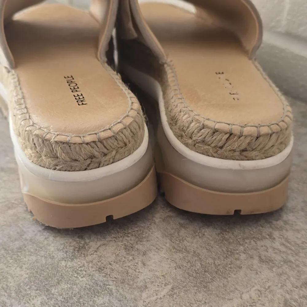 178$ Free People Chapmin Sport Platform Sandal (Women) Size EU 38 US 8 Ivory